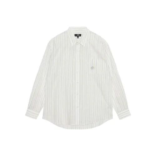 Stussy 2024 Summer Collection SS24 Классическая рубашка Полосатая Хлопок Льняная ткань Рубашка Унисекс