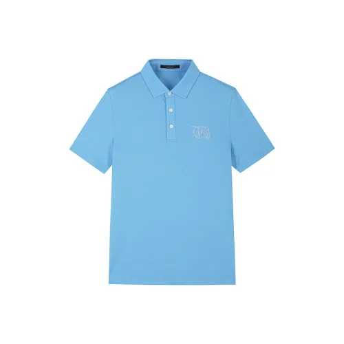 DAVID NAMAN Dark Blue Men's Polo
