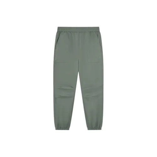 XTEP Вязаные тренировочные брюки мужские графитового и зеленого цвета