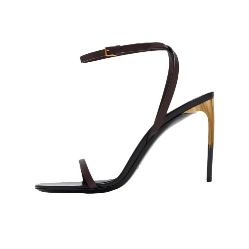 SAINT LAURENT Lodge One Strap Sandals 9cm Women's Brown