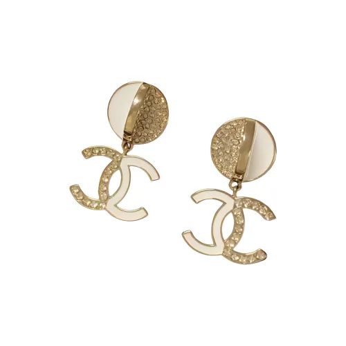 CHANEL Металл Смола Стразы Серьги Женские Золото