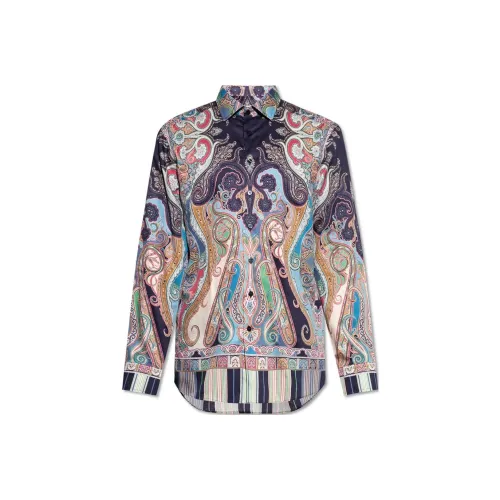 ETRO Фиолетовые Мужские Рубашки