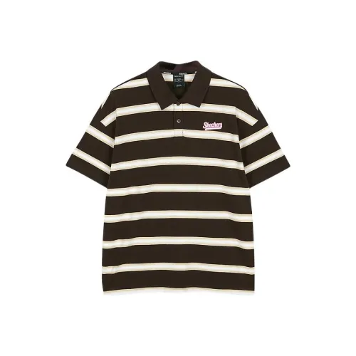 Skechers Colorful Поло Мужское Коричневое Основное с Полосами