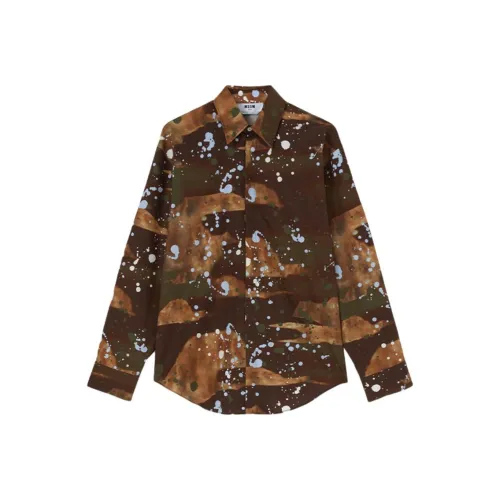 MSGM SS24 Рубашка Мужская Армейская Зеленая