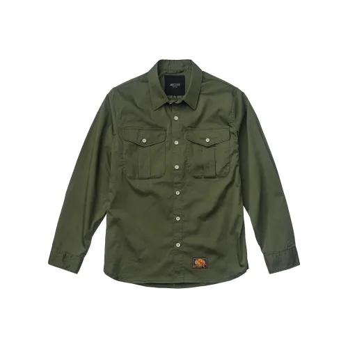 AKCLUB ELBRUS CCCP Series Длинный рукав Мужская рубашка Армейский зеленый