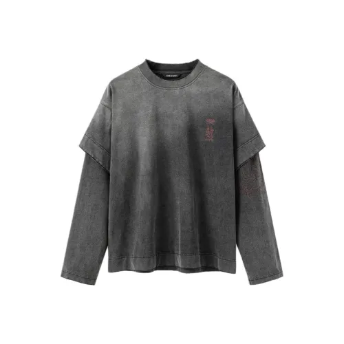 Yunyi T-Shirt Мужская Выстиранная Черная