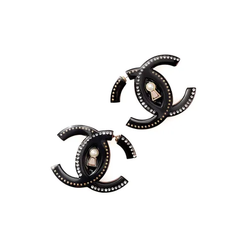 CHANEL 22c ранняя весна Металлические серьги Черные Женские