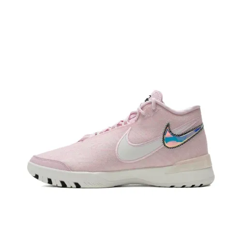 Nike LeBron NXXT Genisus Slip-Resistant Abrasion-Resistant MID Баскетбольные кроссовки Мужские Розовые Белые