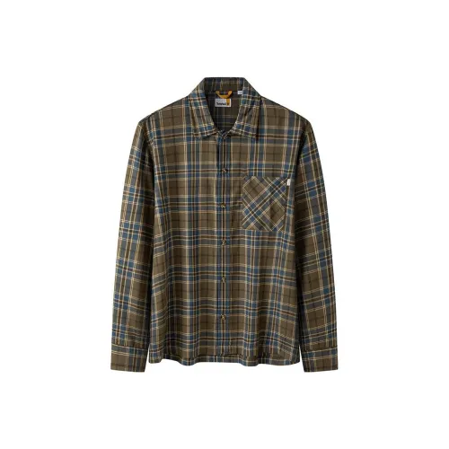 Timberland Рубашка Мужская Синяя Зеленая