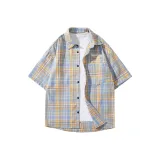 Желтый и синий плед