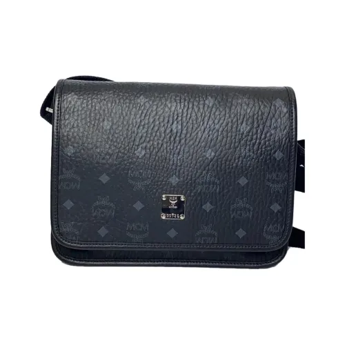 MCM Klassik Visetos Кожа Сумка через плечо Маленькая Мужская Черная