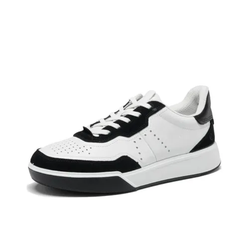 Ecco Уличная обувь Коллекция Slip-on устойчивая низкая к скольжению обувь для скейтбординга Мужская Белая Черная