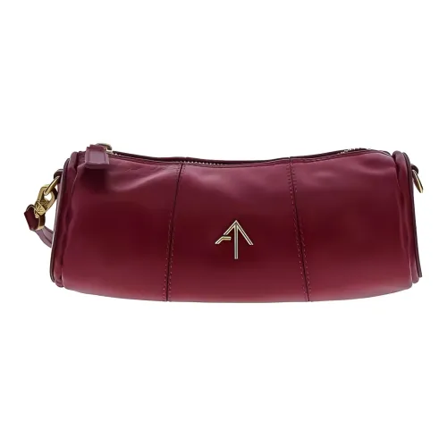 Manu Atelier Кожа Цилиндрическая Сумка Сумка через плечо Женская Бордовая