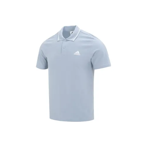 Adidas Поло Мужское Синий Серый