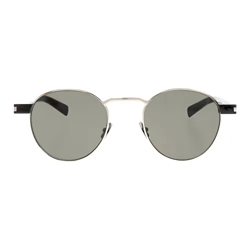 SAINT LAURENT Металл OVAL SUNGLASSES Мужской Серебряный