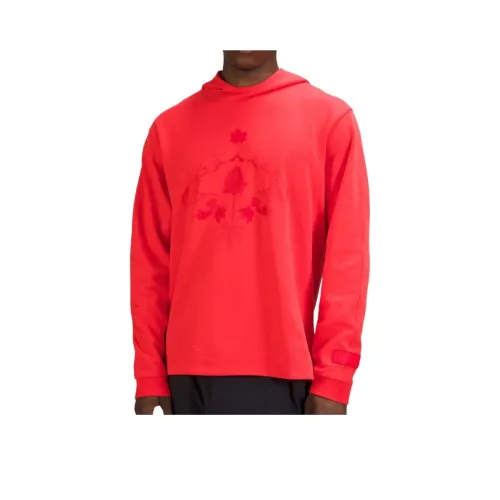 lululemon Team Canada Team Canada French Terry OVERSIZED Толстовка COC Логотип Свитшот Мужской Гвоздика Красный