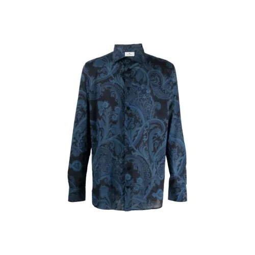 ETRO Мужские Синие Рубашки