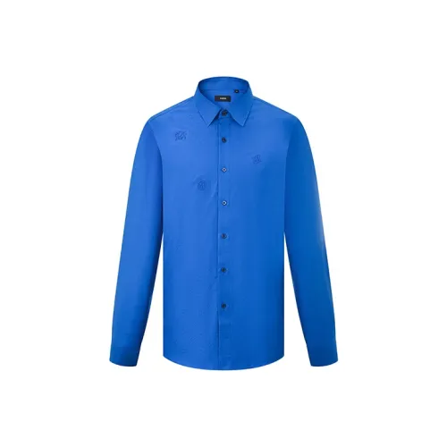 RARE Длинный рукав рубашка мужская синяя