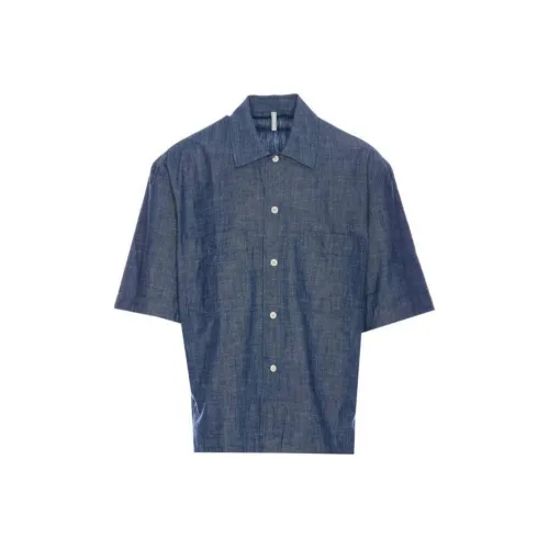 Sunflower Blue Men's Shirts Подсолнух Синий Мужские Рубашки