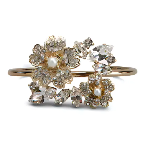 Roger Vivier Гипоаллергенный металл кристалл браслеты с бусинами женские золото