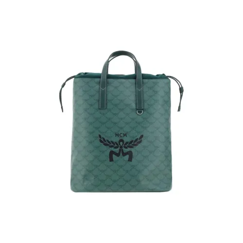 MCM Artificial Leather with Fabric Backpack Portable Medium Men's Forest Green MCM Искусственная кожа с тканевым рюкзаком портативный средний мужской лесной зеленый