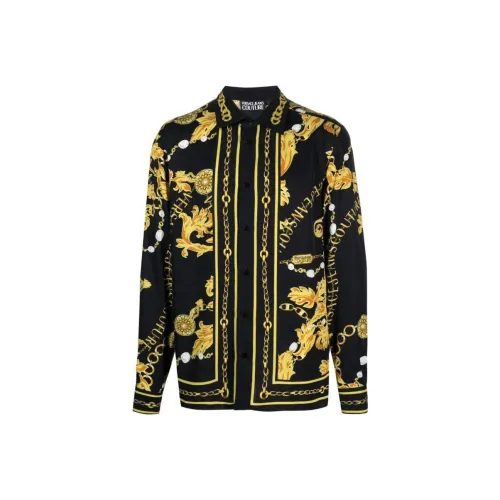 VERSACE JEANS COUTURE Мужские Черные Рубашки