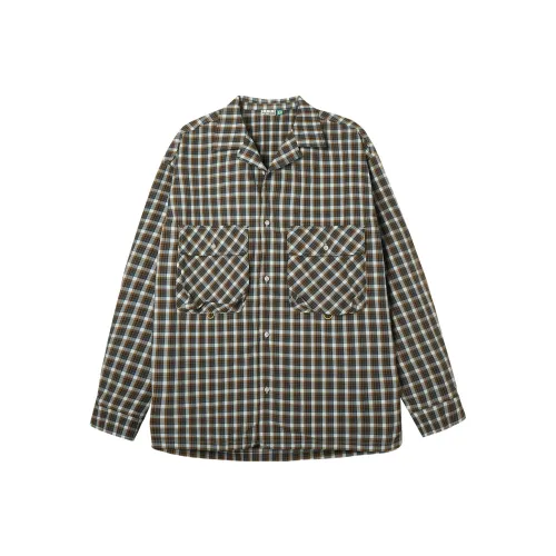 TIKIMOMOKA Желтый и синий плед Мужские рубашки