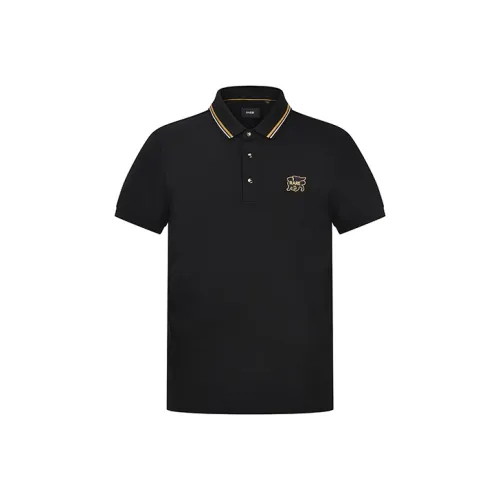 RARE Короткий рукав Polo рубашки Мужской Черный