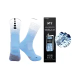 Светло-синие градиентные шнурки с узором "пейсли", 1 упаковка + сине-белые градиентные баскетбольные носки, универсальный размер, 1 пара