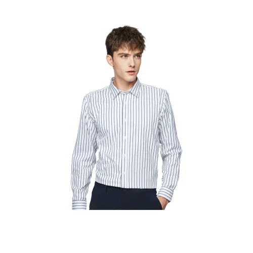 Red Bean Рубашка Мужская Черно-Белые Полосы