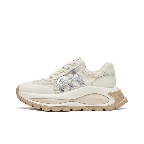 HR Низкий Топ Casual Женский Бежевый Серебряный