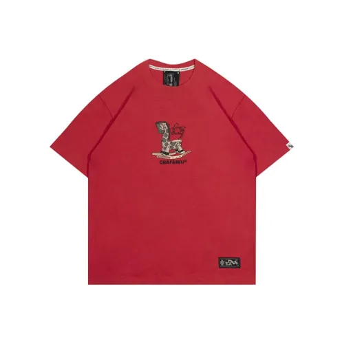 GRAF T Рубашка Мужская Chair Жираф Красная Короткий Рукав