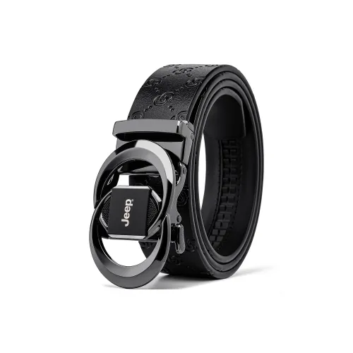 JEEP Ремни из коровьей кожи Мужской Черный 3,5 см
