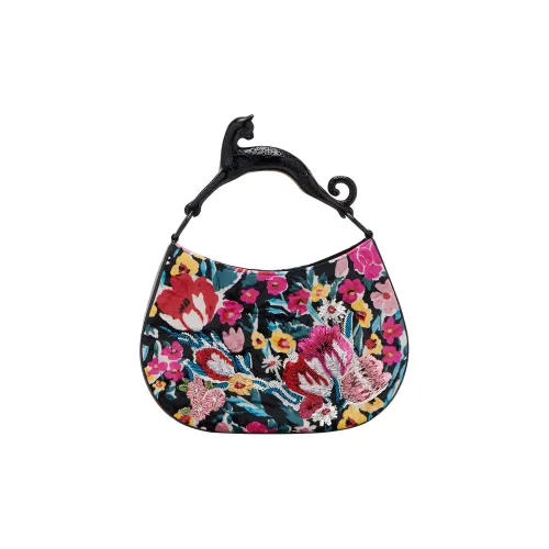 Lanvin Вельвет Смешанная Ткань Сумка-хобо Сумка на плечо Сумка через плечо Женская Черная