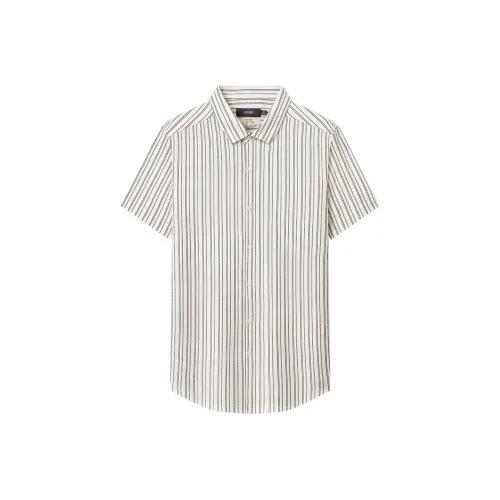 FIRS Экрю Полосы Мужская Рубашка