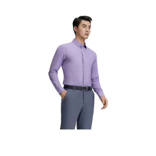 OUDING Рубашка Мужская Фиолетовая Баухиния Гусиная лапка