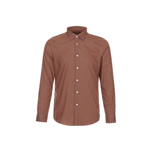 BRAUN BUFFEL Рубашка Мужская Желтая Коричневая