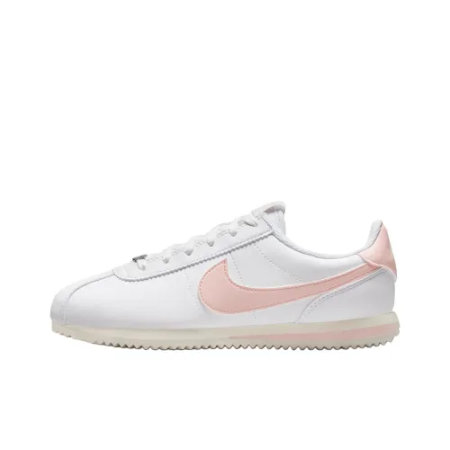 nike Cortez Slip-resistant Abrasion-resistant Low Top Kids Lifestyle Shoes White Pink Teenagers nike Cortez Slip-resistant Abrasion-resistant Низкий Топ Kids Lifestyle Shoes Белый Розовый Подростки