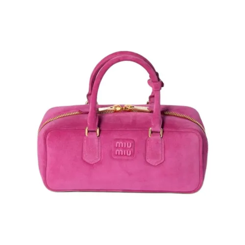 MIU MIU Arcadie series Замша Кожа Одно плечо Сумка Большая Женская Фуксия