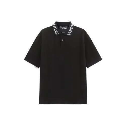 VERSACE JEANS COUTURE SS24 Поло Мужское Черное