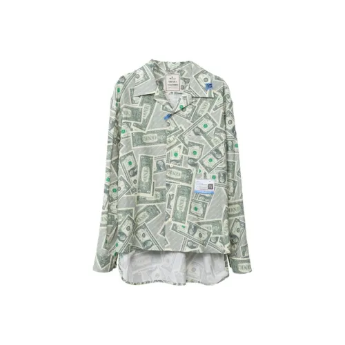 Maison Mihara Yasuhiro Зеленые Мужские Рубашки