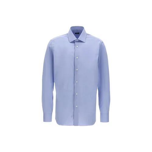 BARBA Светло-синие мужские рубашки