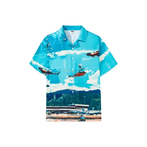 HELIPORT Небесно-голубой Унисекс Рубашки