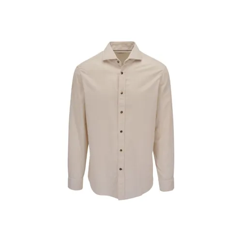BRUNELLO CUCINELLI Айвори Мужские Рубашки