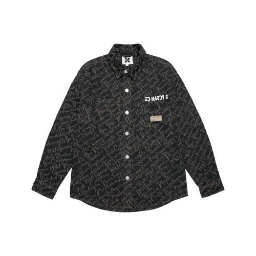 ED HARDY X Темно-джинсовый синий Унисекс Рубашки