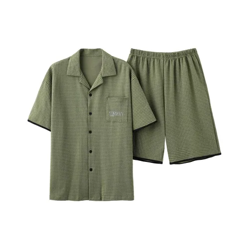 LEZIYUN Зеленый Мужской Пижамный Комплект