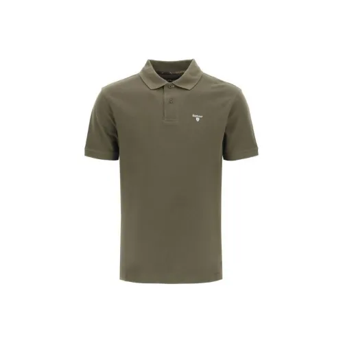 BARBOUR Мужская поло серо-коричневого цвета
