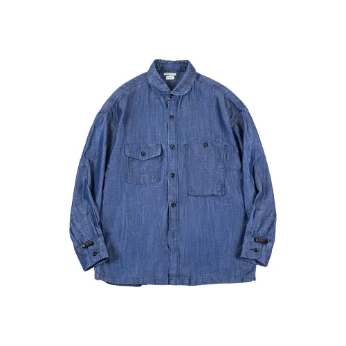 MADEN Джинсовый синий Мужская рубашка