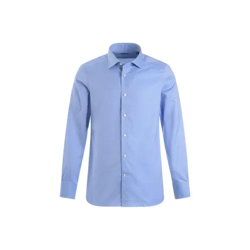 Ermenegildo Zegna Blue Men's Shirts Эргенжильдо Зегна Синий Мужские Рубашки