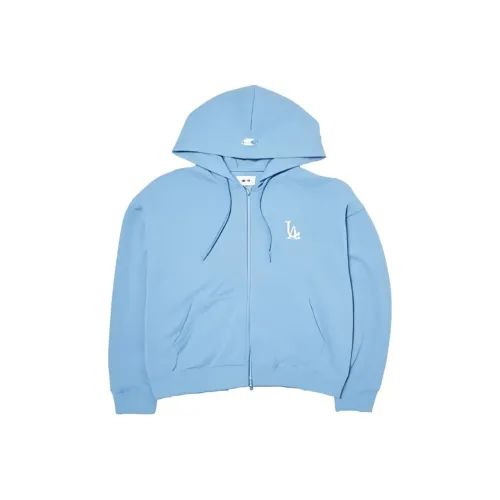 MLB Basic Medium Logo Hood ZIP UP Sweatshirt Unisex Blue